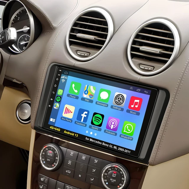 Main image of GPS Car Radio for Mercedes Benz GL ML Class W164 X164 ML350 ML500 ML280 GL320 GL350 GL450 2005-2011, Support Wireless A-pple Carplay/Android Auto, Mirrorlink,4G+64G, Backup Camera