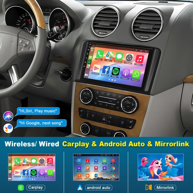 Alt view image 3 of 7 - GPS Car Radio for Mercedes Benz GL ML Class W164 X164 ML350 ML500 ML280 GL320 GL350 GL450 2005-2011, Support Wireless A-pple Carplay/Android Auto, Mirrorlink,4G+64G, Backup Camera