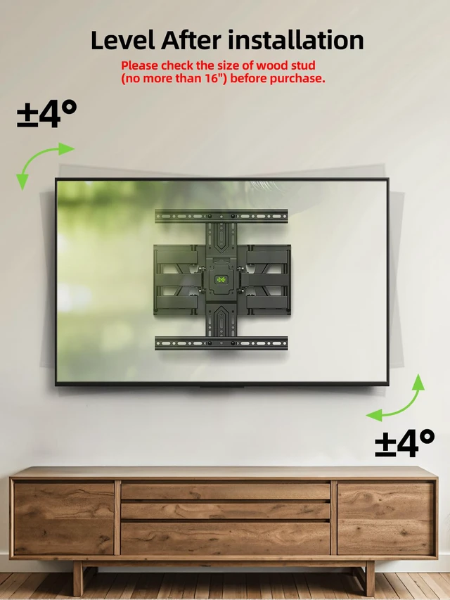 Alt view image 5 of 7 - Ultra Slim TV Wall Mount 37-75 Inch TVs Mount with Swivel and Tilt, Low Profile Full Motion Bracket with Articulating Dual Arms, Up to VESA 400X400 mm Max 16" Wood Studs, Holds 99lbs