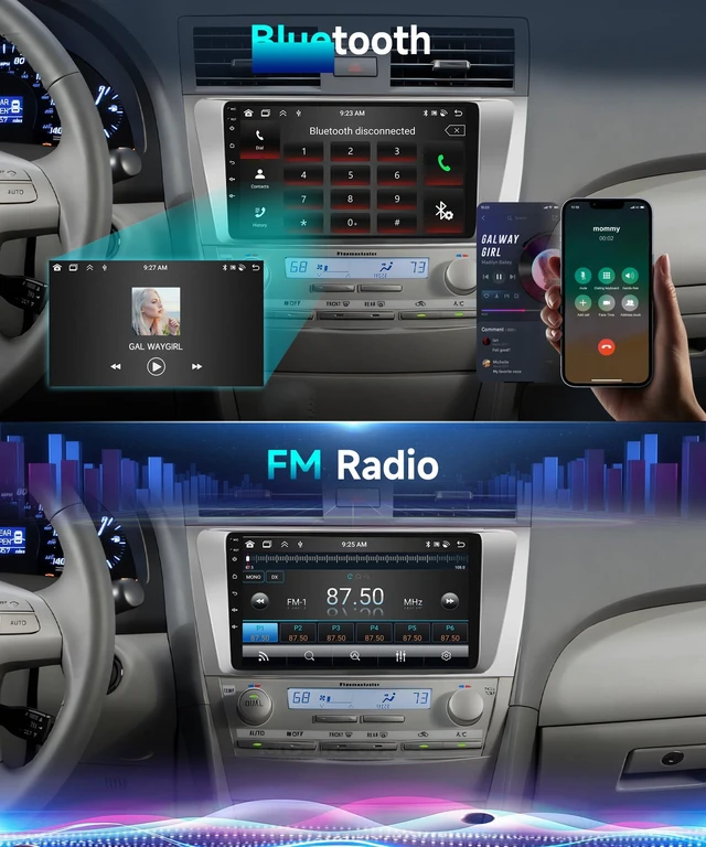 Alt view image 6 of 7 - 2G+64G Car Radio for Toyota Camry 2006-2011 Stereo 9 inch HD IPS Touch Screen Android Head Unit Built-in DSP Wireless CarPlay Android Auto Bluetooth GPS WiFi DVR SWC Backup Camera