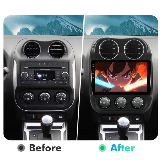 Alt view image 4 of 6 - 10.1 Inch IPS Touchscreen Android 12 Car Stereo for Jeep Compass/Patriot 2010-2016 with Wireless CarPlay & Android Auto, 32GB, GPS, WiFi, Bluetooth, FM Radio, Backup Camera, SWC