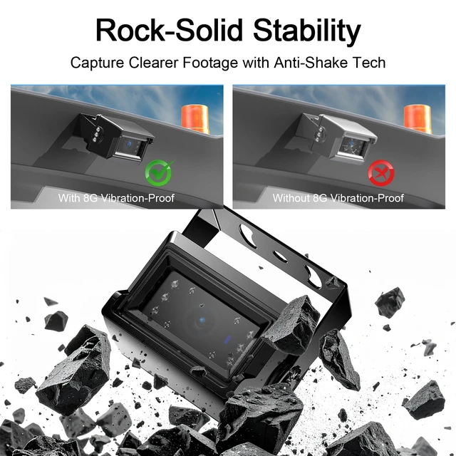 Alt view image 7 of 7 - 7" HD 1080P Wired Backup Camera System, IP69 Waterproof Vibration-Proof Rear View Camera IR Night Vision Dual Split Screen for Tractor/Excavator/Truck/Skid Steer/Harvester/Caravan - DY701