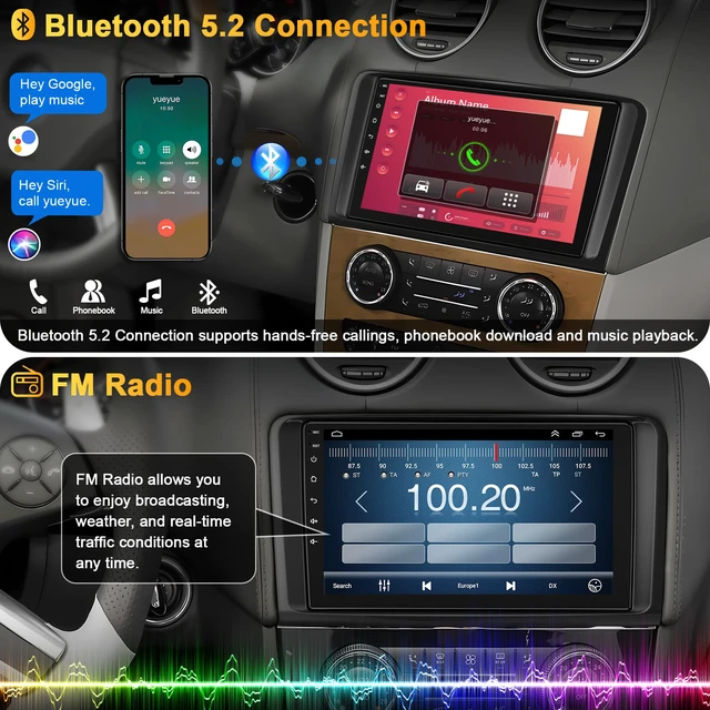 Alt view image 6 of 7 - GPS Car Radio for Mercedes Benz GL ML Class W164 X164 ML350 ML500 ML280 GL320 GL350 GL450 2005-2011, Support Wireless A-pple Carplay/Android Auto, Mirrorlink,4G+64G, Backup Camera