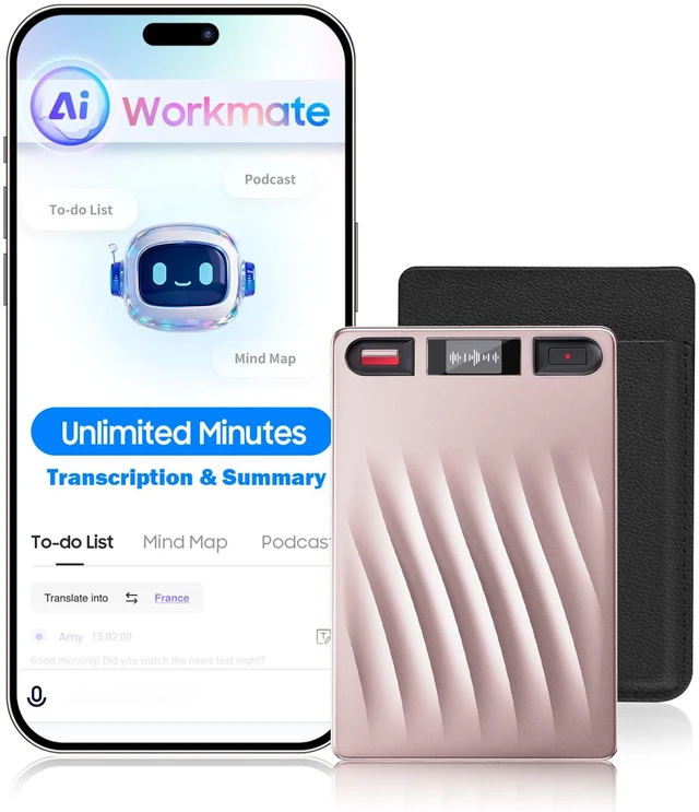 Main image of AI Voice Recorder, Professional Voice Activated Recorder with AI Transcription & Summarize, 64GB Storage, 30H Battery, Noise Cancellation and AI Note Taker for Meetings and Interviews & calls