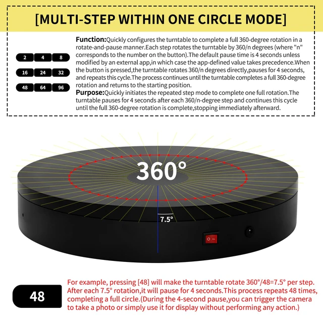 Alt view image 5 of 7 - 15.8In Remote Motorized Electric Turntable Rotating Display Stand Rotating Platform Photography Turntable motorized lazy susan base giratoria para for Photography,3D Scanner,(Load Range:132~400lbs)
