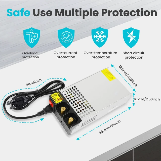 Alt view image 5 of 7 - DC 12V 125A 1500W Power Supply 110V AC to 12V DC Converter Adapter 12 Volt 125amp 1500W Switching Power Supply Transformer SMPS for Motor Pump CCTV Security Camera Car Stereo 3D Printer Device