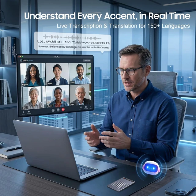 Alt view image 7 of 7 - AI Voice Recorder, AI Note Taker w/APP Control and Transcription & Summarize, 150 Languages, Noise Cancellation, 64GB Memory, Pocket Note Pro Taking Device for Meeting, Interviews & Calls