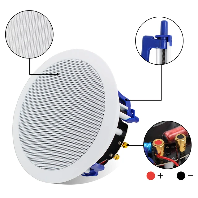 Alt view image 5 of 7 - 5.25 Inch Bluetooth Ceiling Speakers Max Power 600W 2-Way Flush Mount Plus Wall Mount Amplifier Receiver Suitable for Home Theater Bathroom Living Room Kitchen Office(4 Speakers)