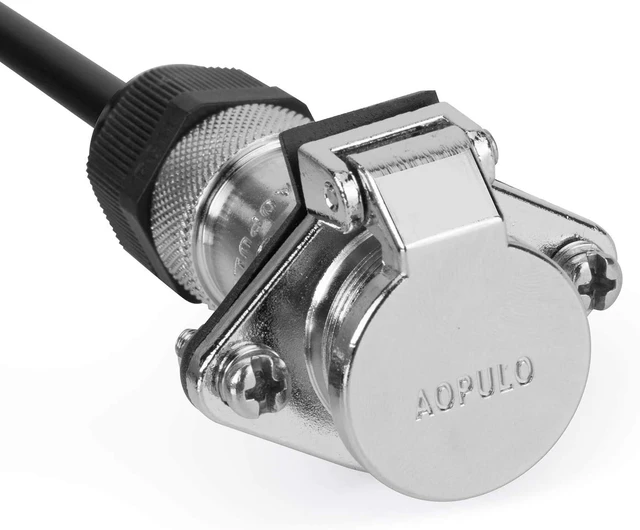 Alt view image 5 of 7 - Heavy Duty Vehicle Coil Trailer Cable with 1 Channel 4 PIN AV Connector Disconnect Kit for Truck Caravan Motor Home Backup Security Camera Monitor System