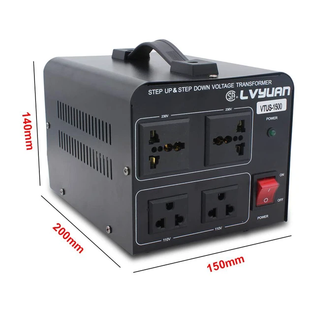 Alt view image 5 of 7 - Voltage Transformer Converter 1500 Watt Step Up/Down Convert from 110-120 Volt to 220-240 Volt and from 220-240 Volt to 110-120 Volt