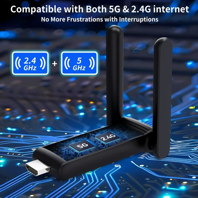 Alt view image 5 of 5 - Wireless HDMI 2 Receivers and Transmitter,Up to 6 RXs,No Hot,Plug and Play,2.4/5.8GHz Wirelessly Stream to Multiple Screen,50M/165FT,Wireless HDMI Adapter for TV/DSLR Camera/Projector/Laptop