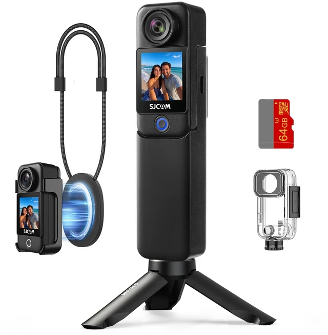 Main image of C300 64GB 4K VLOGGING Camera with 7Hour Power Grip,Body Camera with 6axis Stabilization for Daily Vlogs of Content Creators,Chest Werable for Kids,Students and Beginner Travel,30m Underwater