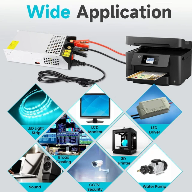 Alt view image 7 of 7 - DC 12V 125A 1500W Power Supply 110V AC to 12V DC Converter Adapter 12 Volt 125amp 1500W Switching Power Supply Transformer SMPS for Motor Pump CCTV Security Camera Car Stereo 3D Printer Device