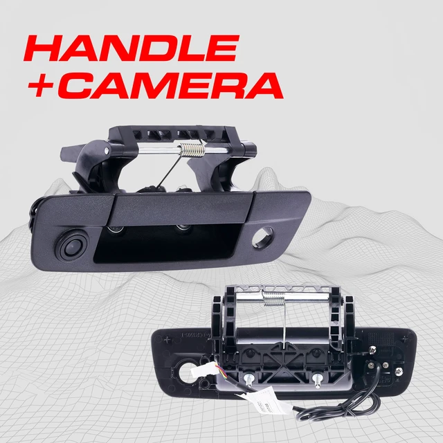 Alt view image 2 of 7 - Black Tailgate Handle with Backup Camera Replacement for Dodge Ram (2009-2018) IP68 Waterproof Parking Grid Lines Available Easy to Install