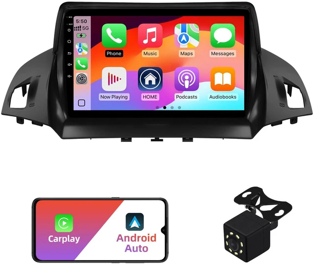 Main image of 2+32G Android 12 Double Din Car Stereo for Ford Escape 2013-2016 with 9 Inch Touchscreen Radio Built-in Wireless Carplay/Android Auto/GPS/Bluetooth/FM/AUX-in/Steering Wheel Controls/Backup Camera