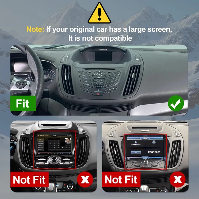 Alt view image 2 of 7 - 2+32G Android 12 Double Din Car Stereo for Ford Escape 2013-2016 with 9 Inch Touchscreen Radio Built-in Wireless Carplay/Android Auto/GPS/Bluetooth/FM/AUX-in/Steering Wheel Controls/Backup Camera