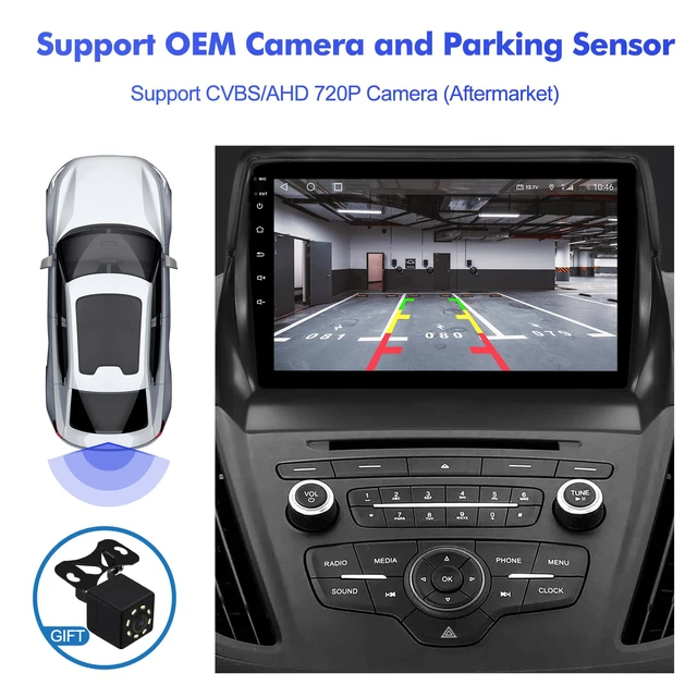 Alt view image 6 of 7 - 2+32G Android 12 Double Din Car Stereo for Ford Escape 2013-2016 with 9 Inch Touchscreen Radio Built-in Wireless Carplay/Android Auto/GPS/Bluetooth/FM/AUX-in/Steering Wheel Controls/Backup Camera