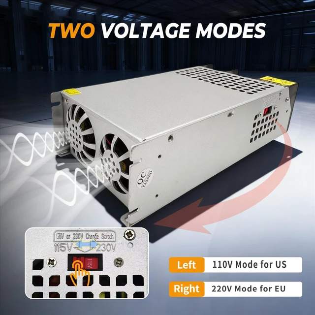 Alt view image 5 of 7 - New Version AC to DC 48V 31A 1500W Power Supply,120V to 48V Converter/110V to 48V Converter for 48v RV, Pump, LED Strip, LCD Monitor (DC48V-31A-1500W)