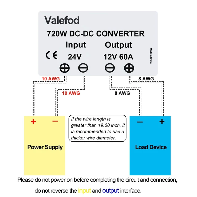 Alt view image 7 of 7 - 24V to 12V 60A 720W Step-Down Transformer DC to DC Buck Converter DIY Power Supply