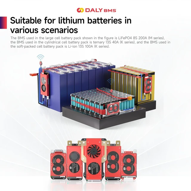 Alt view image 6 of 7 - Smart BMS 4S 12V 100A LiFePO4 with WiFi Bluetooth Module CAN RS485 Battery Management System. Real-Time Remote Monitoring. Designed for Energy Storage, RVs, Golf Carts, Trolling Motors