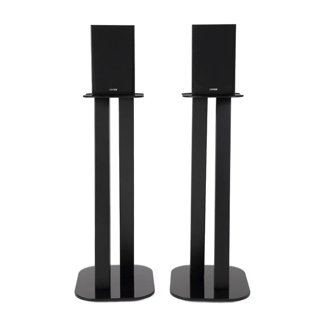 Alt view image 2 of 7 - One Pair Fixed Height Universal Speaker Floor Stands - Black - 600 Series