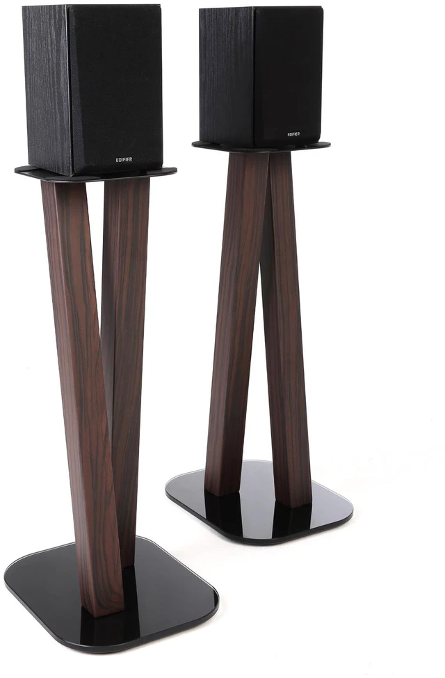Main image of One Pair Fixed Height Universal Speaker Floor Stands - Espresso - 600 Series