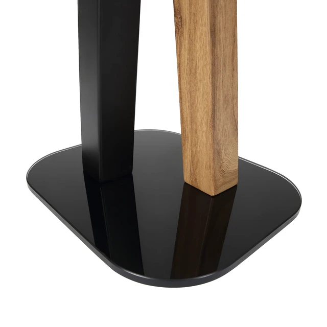 Alt view image 7 of 7 - One Pair Fixed Height Universal Speaker Floor Stands - Oak Black - 600 Series