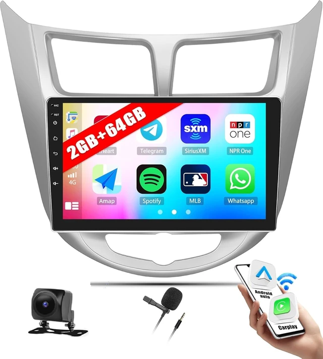 Main image of 2G+64G Android 13 Car Stereo for Hyundai Accent 2012-2017 with Wireless Carplay Android Auto 9" Touchscreen Car Radio with GPS Navigation WiFi Bluetooth FM/RDS Radio Head Unit with AHD Backup Camera