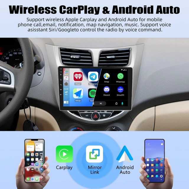 Alt view image 3 of 7 - 2G+64G Android 13 Car Stereo for Hyundai Accent 2012-2017 with Wireless Carplay Android Auto 9" Touchscreen Car Radio with GPS Navigation WiFi Bluetooth FM/RDS Radio Head Unit with AHD Backup Camera