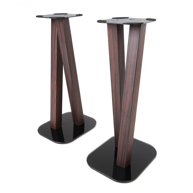 Alt view image 3 of 7 - One Pair Fixed Height Universal Speaker Floor Stands - Espresso - 600 Series