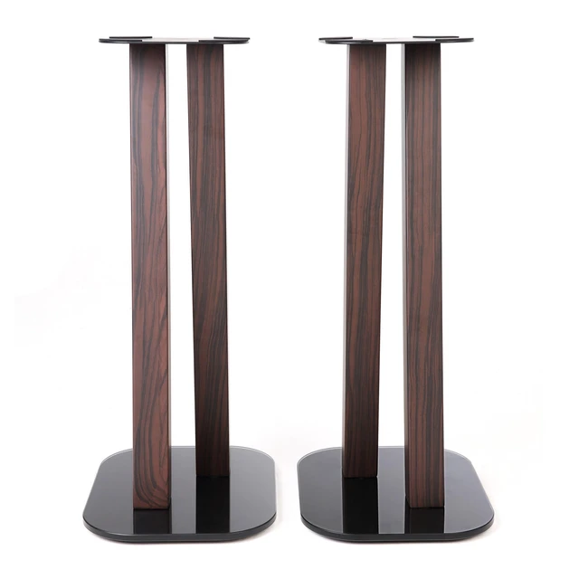 Alt view image 4 of 7 - One Pair Fixed Height Universal Speaker Floor Stands - Espresso - 600 Series