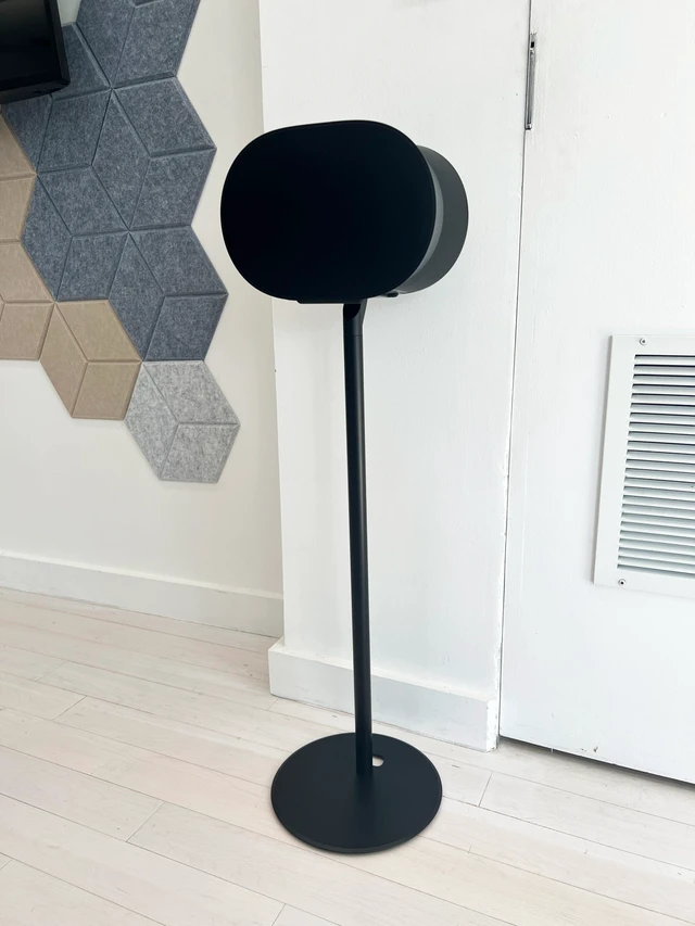 Alt view image 5 of 6 - Fixed Height Floor Stands Compatible with Sonos Era 100, Era 100 SL, Era 300 Speakers - Surround Sound Speaker Stands with Cable Management, Sleek and Secure, 28.2" w/o Speaker, 2 Pack