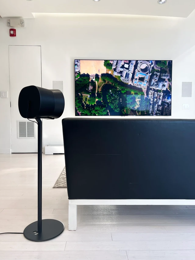 Alt view image 6 of 6 - Fixed Height Floor Stands Compatible with Sonos Era 100, Era 100 SL, Era 300 Speakers - Surround Sound Speaker Stands with Cable Management, Sleek and Secure, 28.2" w/o Speaker, 2 Pack