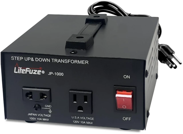 Main image of 1000W Step-Up/Step-Down Transformer with Dual Sockets - Premium Copper Coil, Noise Reduction, and Circuit Breaker Protection (JP-1000)