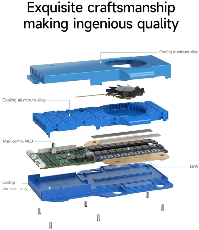 Alt view image 4 of 7 - DALY BMS 200A 4S - 8S Built in Bluetooth 1A Active Cell Balancing RS485 CAN for 12V - 24V LiFePO4/Li - ion/LTO Battery Packs Perfect for RV, Portable Power Station, Trolling Motor