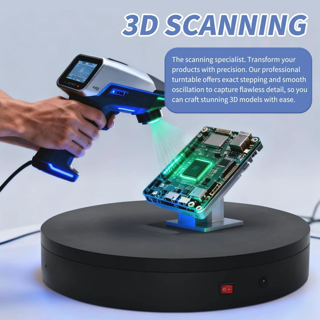Alt view image 6 of 7 - Remote-Controlled Motorized Turntable,Electric Rotating Display Stand,Speed-Adjustable Rotating Platform,Multi-Mode 360° Photography Turntable for 3D Scan,Photography,Showcase(15.8inch/Black)