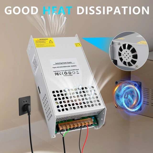 Alt view image 4 of 7 - DC 60V 20A 1200W Power Supply 110V AC to DC 60V Converter 1200W Switch Power Supply Transformer for 60Volt Drive Sensor System Lamp Meter Controller Servo Electric Motor