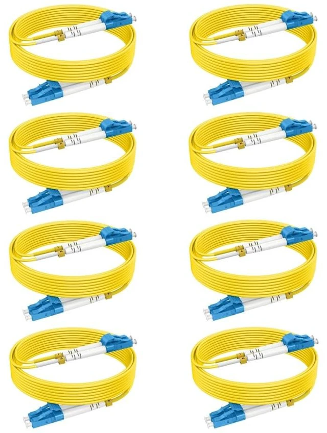 Main image of OS2 Single Mode Fiber LC to LC Patch Cables 30ft/10m, 8Pack SM Singlemode Fiber Optic Cable Duplex, LSZH, 10G/40G/100G SMF, 9/125m, OD 2.0mm