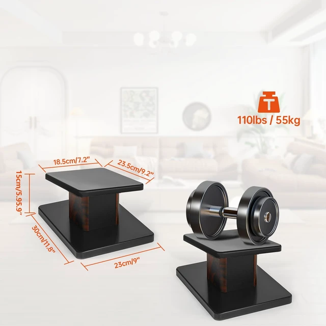 Alt view image 2 of 7 - Pair-6 Inch (15CM)-Wood Speaker Stands, 110lbs Weight Capacity for Home-Cinema HiFi Desktop and Satellite Speakers Monitor Stands, Enhanced Audio Listening Experience for Home Theaters
