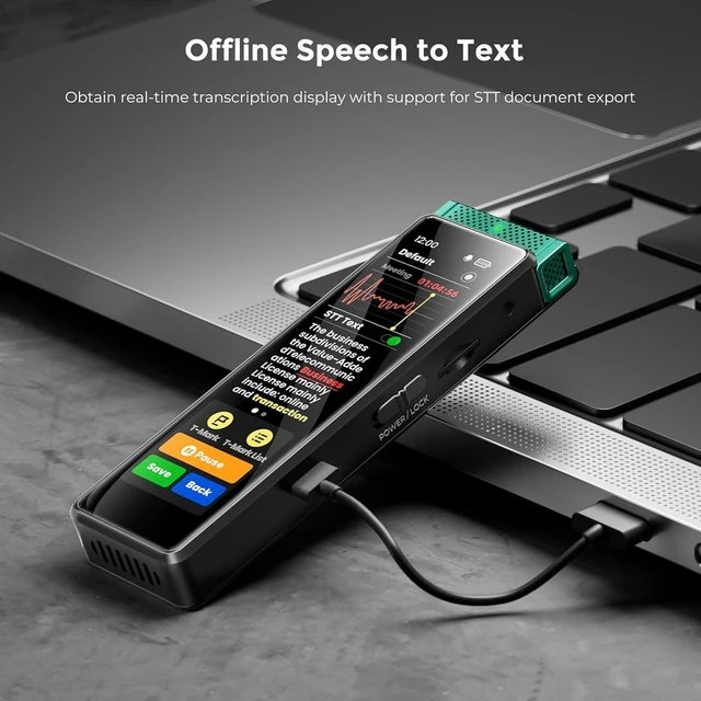 Alt view image 4 of 7 - 8GB Digital Voice Recorder with Playback, Innioasis R1 Full Touchscreen Voice Recorder with Bluetooth, Voice Activated Sound Audio Recorder Device with Mic Green