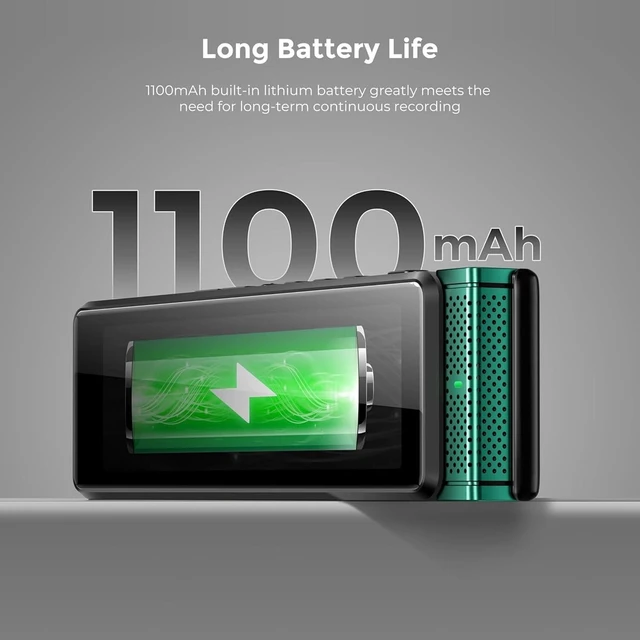 Alt view image 6 of 7 - 8GB Digital Voice Recorder with Playback, Innioasis R1 Full Touchscreen Voice Recorder with Bluetooth, Voice Activated Sound Audio Recorder Device with Mic Green