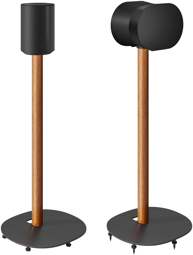 Main image of Speaker Stands Pair for SONOS Era 100 and Era 300,11LBS Capacity,30.6" Fixed Height Floor Stand with Cable Management,Large Base with Two Feet Avaliable,Wooden Speaker Mount,Black