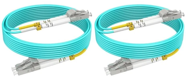 Main image of LC to LC OM3 Multimode Fiber Patch Cable, 100ft/30m MM Fiber Optic Cable 10G/40G/100G Duplex LSZH (2pack),