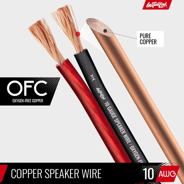Alt view image 7 of 7 - 10 AWG Gauge Speaker Wire Cable (50 Feet) Stereo, Car or Home Theater, OFC