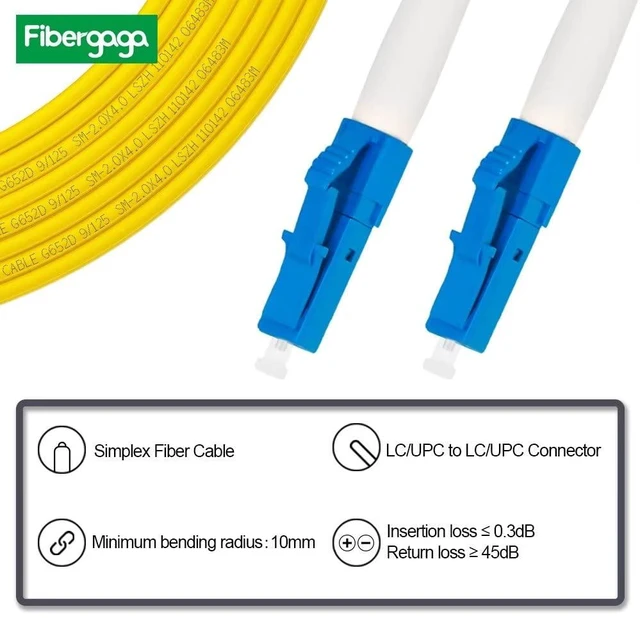 Alt view image 2 of 6 - 75M(246ft) OS2 LC to LC Fiber Patch Cable Single Mode, Simplex, Length Option: 0.5M(1.6ft)-100m(328ft) 9/125µm 2.0mm Diameter Fiber Optic Cable Cord LSZH, OS1/OS2 Compatible