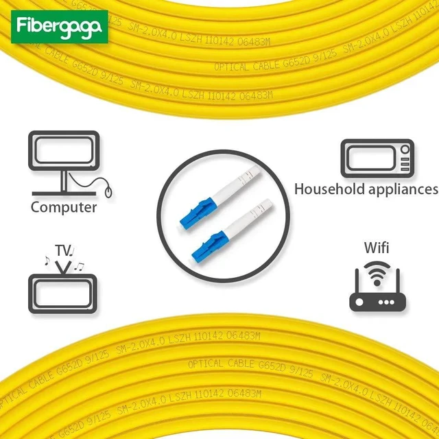 Alt view image 3 of 6 - 75M(246ft) OS2 LC to LC Fiber Patch Cable Single Mode, Simplex, Length Option: 0.5M(1.6ft)-100m(328ft) 9/125µm 2.0mm Diameter Fiber Optic Cable Cord LSZH, OS1/OS2 Compatible