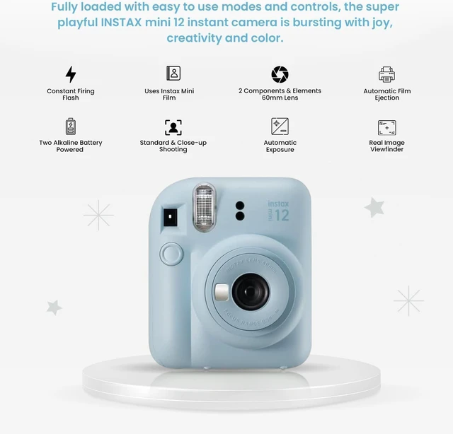 Alt view image 3 of 7 - INSTAX MINI 12 Blue Bundle 2025 (2 Single Packs (20 Sheets), Pastel Blue (Holiday Bundle))