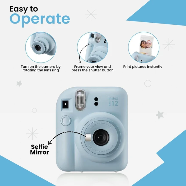 Alt view image 4 of 7 - INSTAX MINI 12 Blue Bundle 2025 (2 Single Packs (20 Sheets), Pastel Blue (Holiday Bundle))