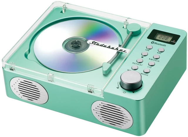 Main image of SB3720 Portable Stereo Bluetooth CD Player with MP3 Playback, FM Radio, USB, and Built-in Rechargeable Battery (Teal)