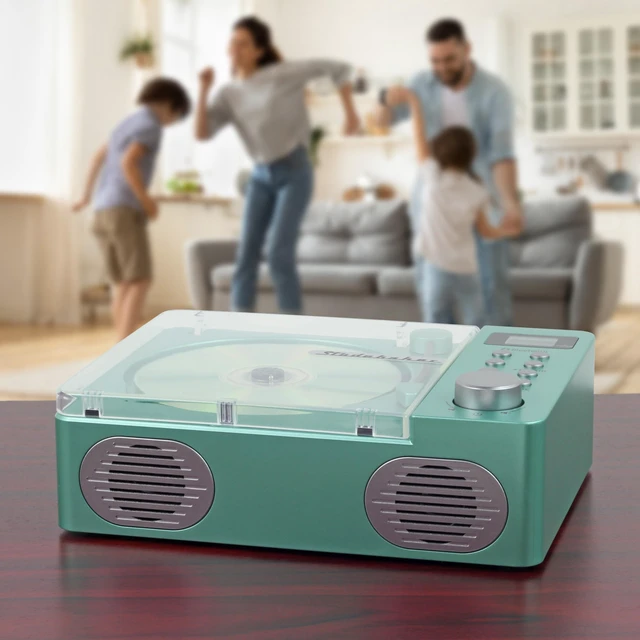 Alt view image 5 of 7 - SB3720 Portable Stereo Bluetooth CD Player with MP3 Playback, FM Radio, USB, and Built-in Rechargeable Battery (Teal)